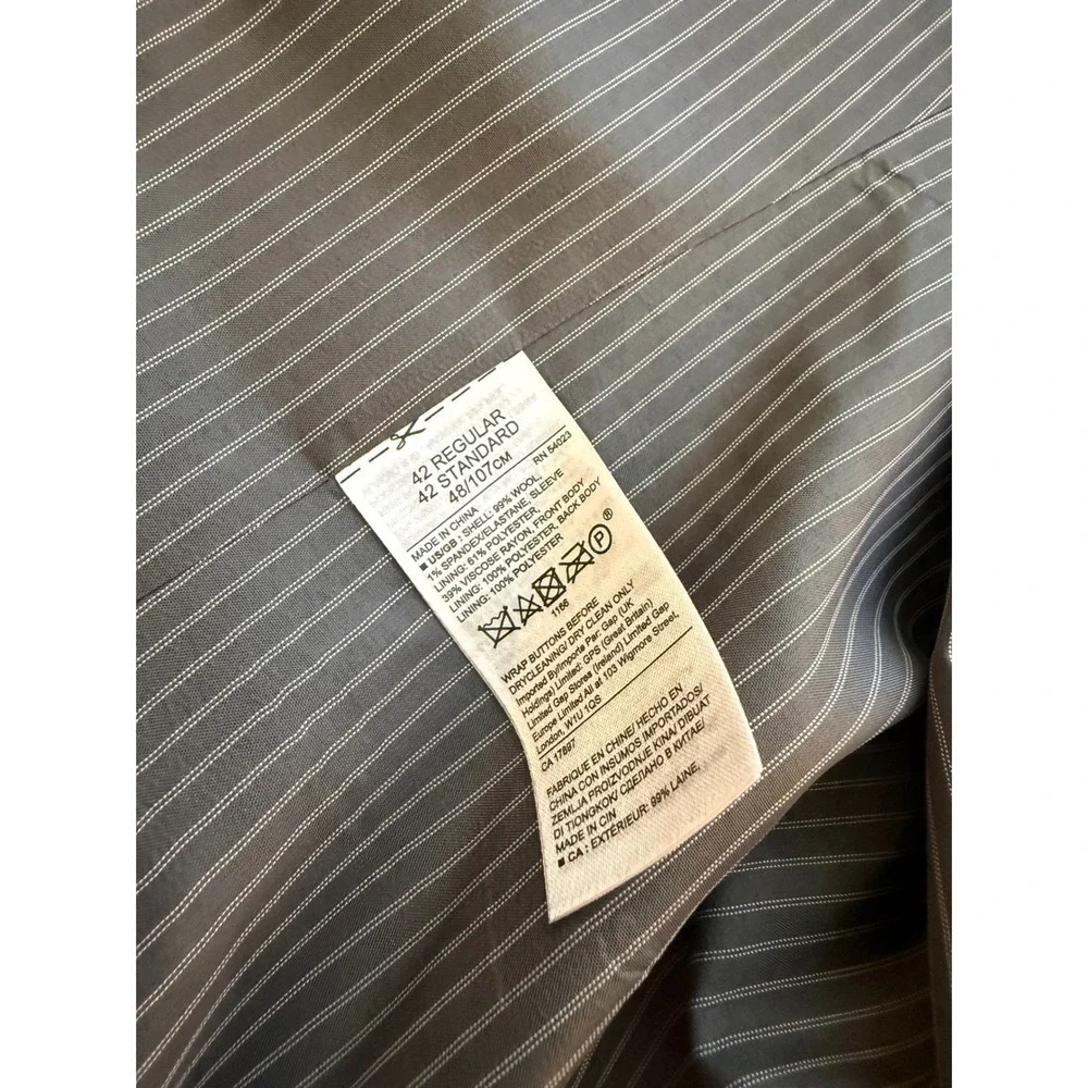 Banana Republic Slim Fit Blazer Mens 42R Gray‎ Marzotto Wool Sport Coat Jacket